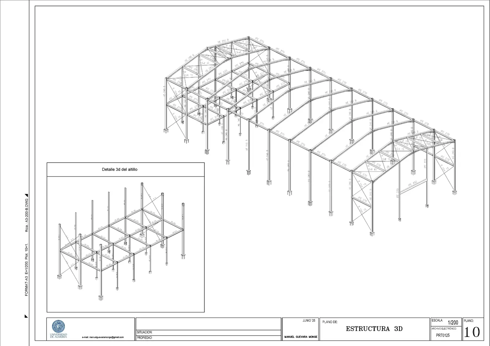 Estructura metálica industrial en diseño 3D